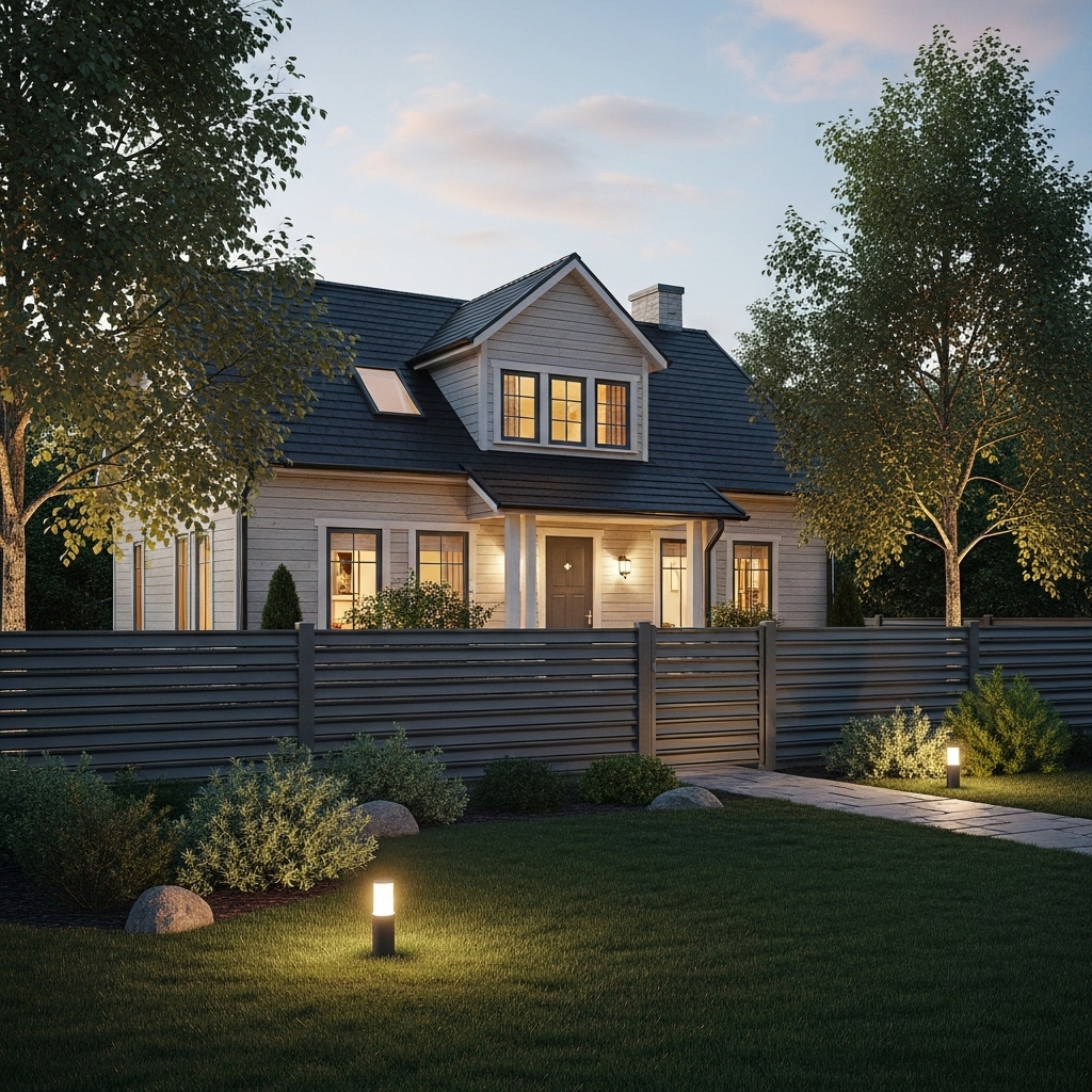 Ворота з обшивкою Домік